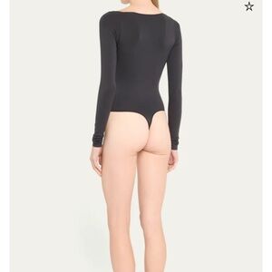SKIMS Essential Smoothing Black Long Sleeve Shapewear Bodysuit